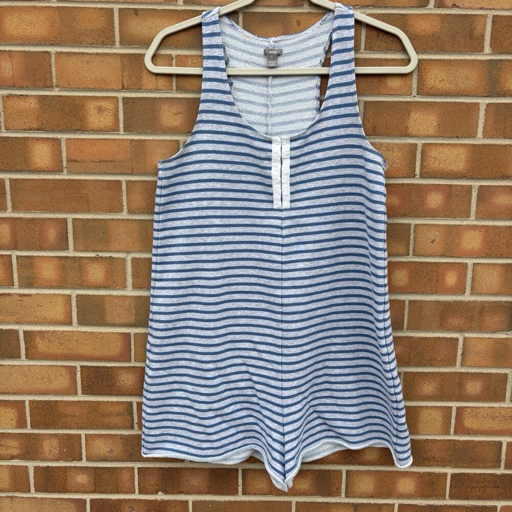 Aerie Striped Romper Henely Hook Eye Casual Lounge Womens Medium